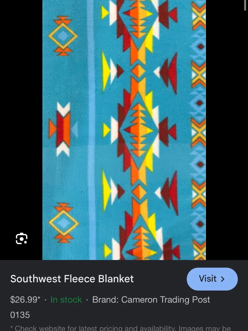 Southwest Fleece Blanket - Turquoise Multi